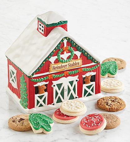 Collector's Edition Reindeer Barn Cookie Jar